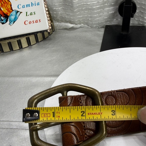 (H) Gap 1969 Vintage Floral Design Large Leather Belt - Picture 6 of 11
